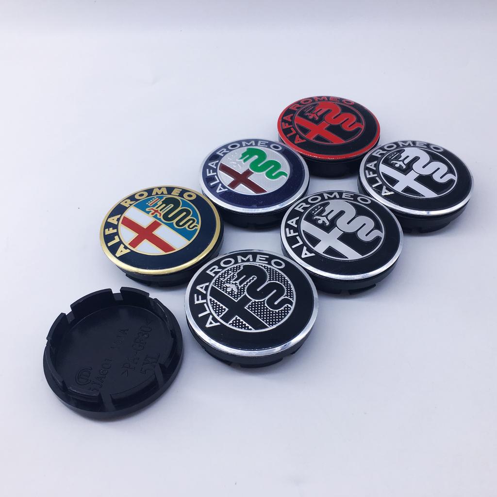4Pcs 56mm Wheel Hub Black Caps for Alfa Romeo GTAM Giulietta GT Mito Brera Giulia- Car Wheel Logo Hub Cover Modification Decora MT6