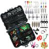 188pcs Fishing Accessories Kit with Tackle Box Jig Hooks  S Snaps Sink  Slid S Beads