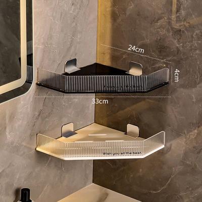 Badezimmerregale Ohne Bohren Eckregal Weiß Schwarz Duschablage Rack Halter Toilettenorganizer Badezimmer Küchenzubehör