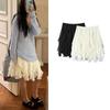 Fall and Winter New Women's Clothing Fashion Style French Casual Easiest for Match Lace Trim Mid Length Long Length Mini A- line Skirt