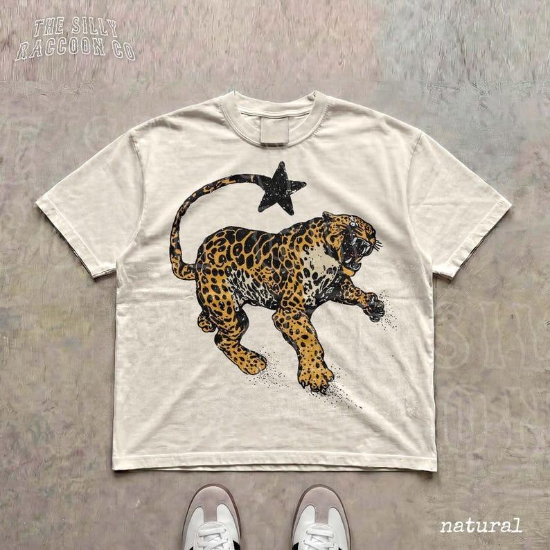 

Vintage Inspired Jaguar Shirt Retro Nature Graphic Tee Trendy Animal Size S3XL Unisex T-Shirt XXL