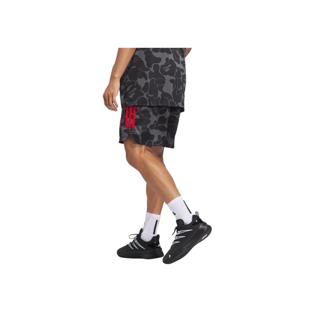 Adidas X Bape Collaboration Dame 9 FW24 Brand Logo Fashion Comfortable Breathable Basketball Shorts Men Shorts Carbon-Gray JF1153