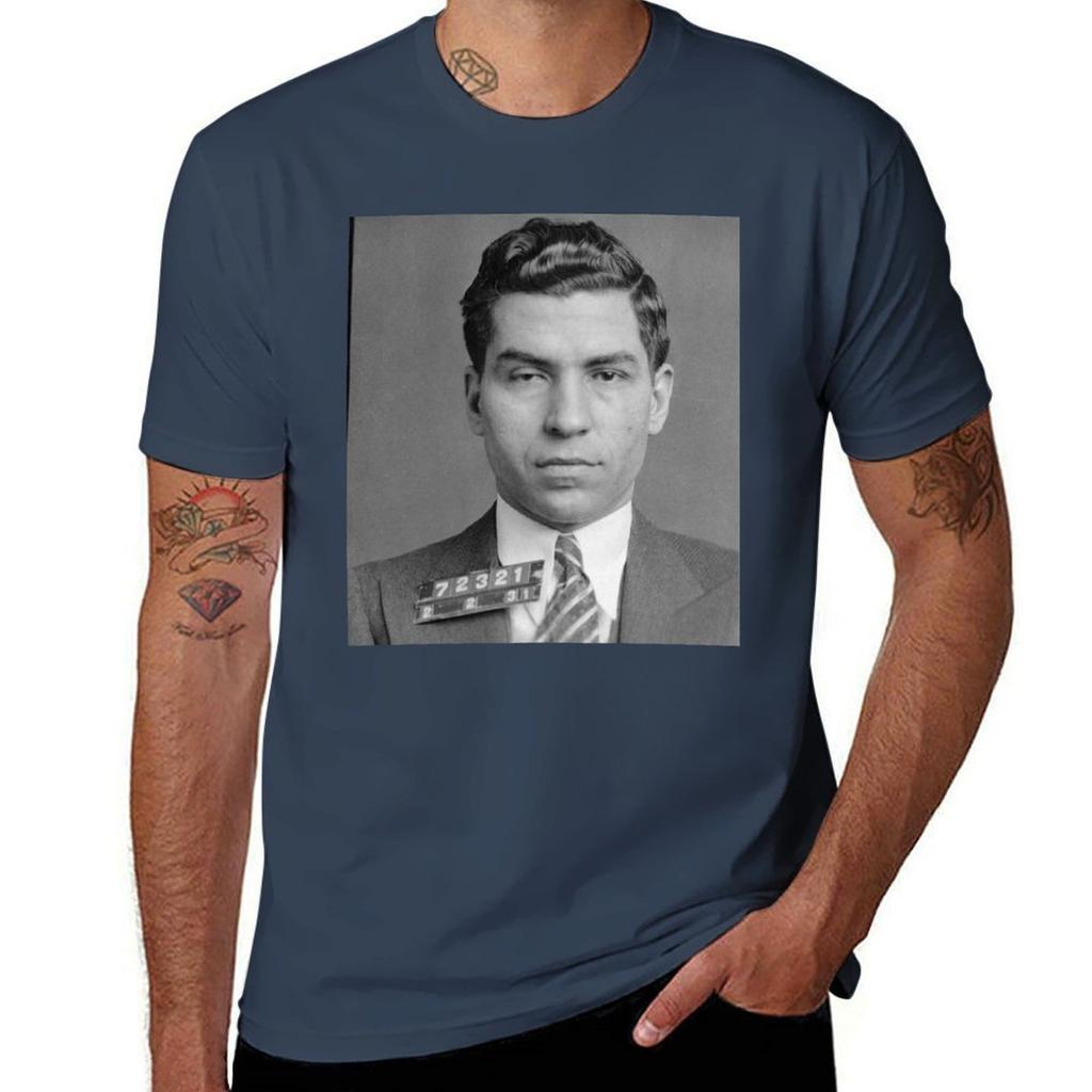 Lucky Luciano Mugshot High Quality TShirt Moisture Control Sports Tee
