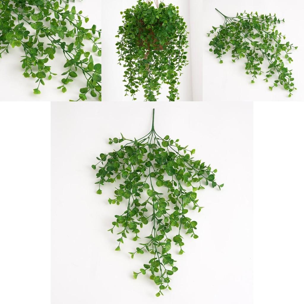 Artificial Eucalyptus Wall Hanging With 5 Fork Round Leaves For Home Decor And Photography Props