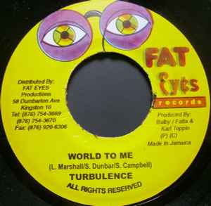 

7inch Record TURBULENCE / NICOLA TUCKER - World To Me / Sweet Summer NONE Fat Eyes Record Jamaica Reggae, Ska & Dub Used