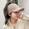 Autumn And Winter Hollow Top Hat All-Match Knitted Wool Hat Plus Velvet Thick Warm Ear Protection Hat For Women