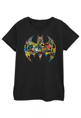Womens/Ladies Batman Batgirl Logo Collage Cotton T-Shirt