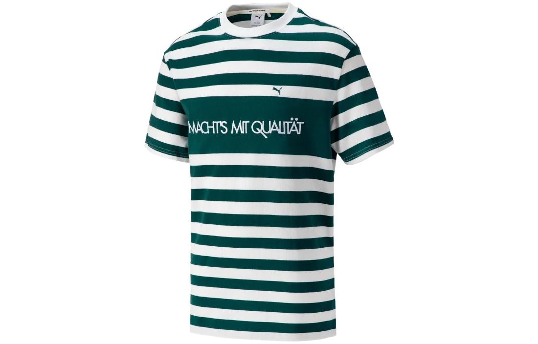 PUMA MMQ T Shirts Unisex Green Crew Neck Moderate Straight Fit 537510-24 L