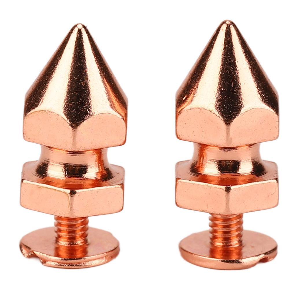 100 Sets Spiked Cone Spike Stud Rose Gold High Hardness Screw Back Studs Spikes Kit for DIY