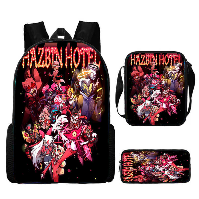 Hell Inn Hazbin Hotel Student School Bag High Value Leisure Oxford Ridge Relief Backpack