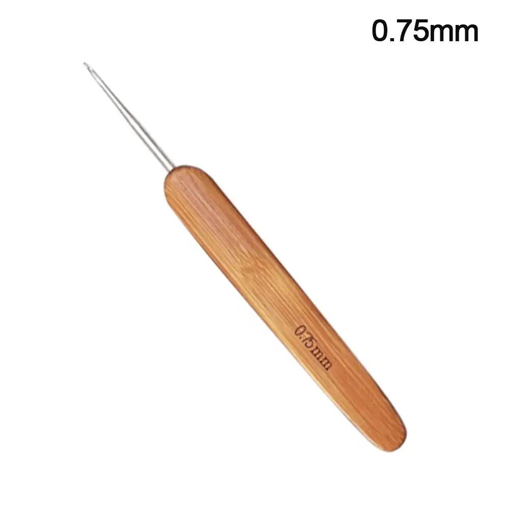 Small Size Crochet Hooks Long Bamboo Wooden Crochet Knitting Needles Crocheting Needles Yarn Weave Handle DIY Sewing Accessories