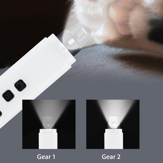 Cat Nail Grinder Quiet Pet Nail Trimmer with 2 Speed Settings Rechargeable Portable Nail Grinder with LED Light for All Cats Dogs