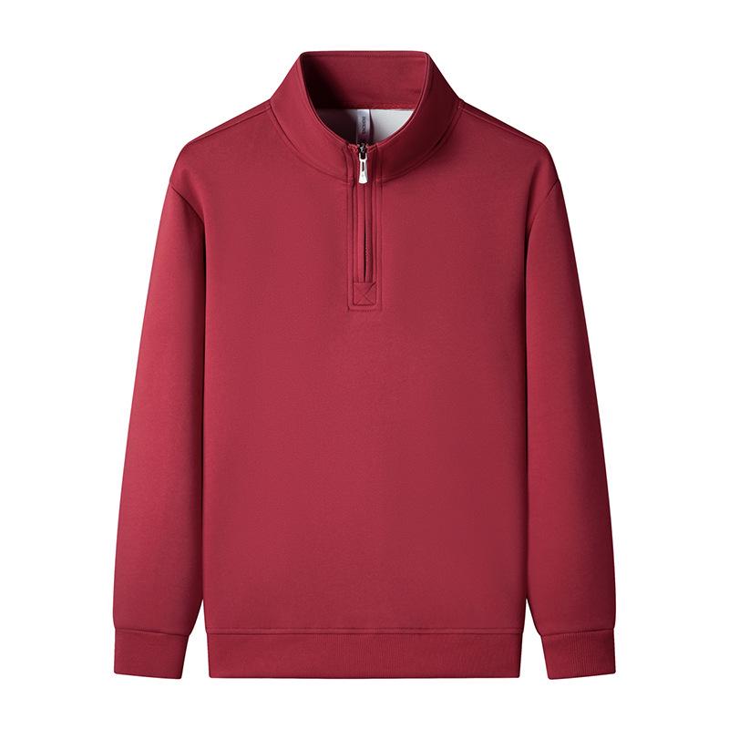 Unisex-Kapuzenpullover mit halbhohem Kragen und Reißverschluss, samtgefüttert, lange Ärmel, lässige, lockere Passform, Basisschicht für Paare im Frühling/Herbst