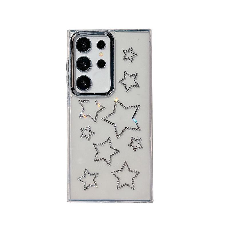 Samsung S25Ultra Mobile Phone Case For S24Fe Transparent Soft Case Flash Diamond Star A16 Women'S Internet Celebrity Case