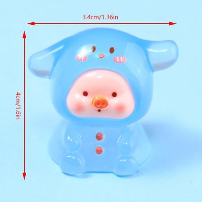 1Pcs Mini Animal Pig Glow At Dark Fainy Garden Miniatures Decoration Luminous Pig Micro Landscape Dly Accessories