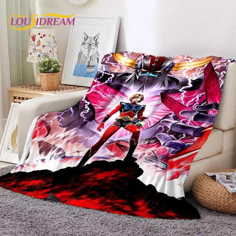 Cartoon UFO Robot Grendizer Anime Soft Flannel Blanket for Beds Bedroom Sofa Picnic,Throw Blanket for Cover Outdoor Leisure Gift