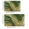 Green Minimalist Wave Bath Mat, Soft Flannel Non-Slip Rug, Printed Carpet for Bathroom, Living Room, Kitchen, Modern Home Decor