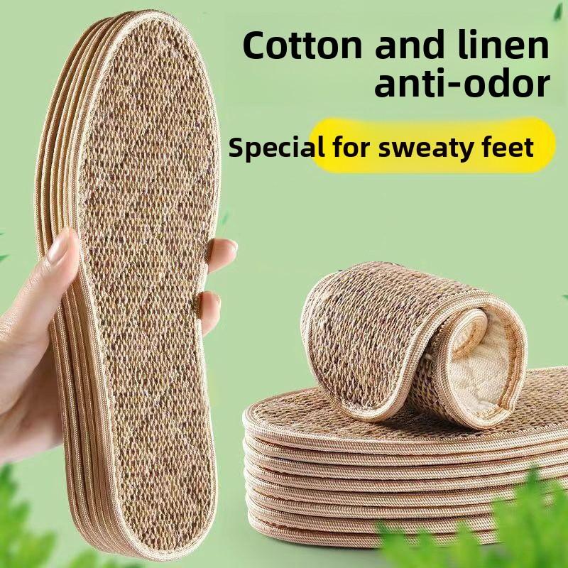 

Men Women sweat-absorbing Insoles, comfortable and breathable cotton linen sports insoles Men s and women s deodorant wormwood insoles 36