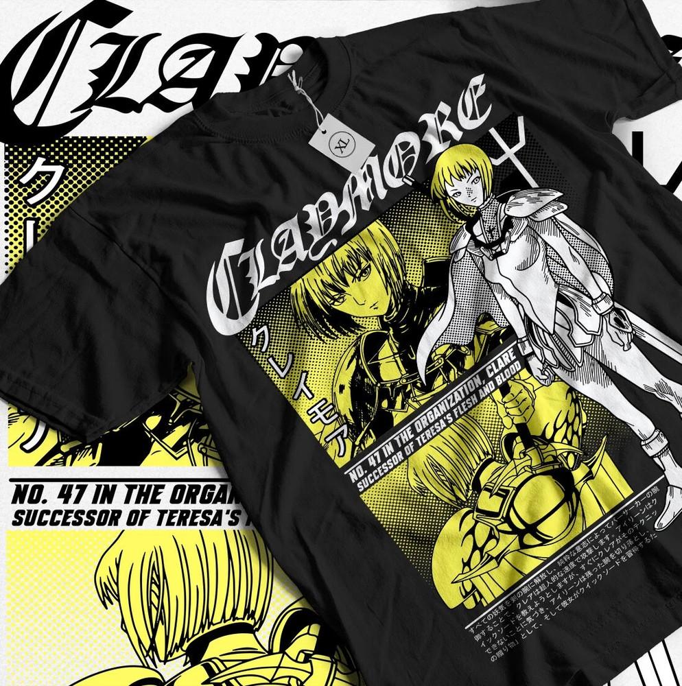Claymore Clare T-shirt Kawaii Funny Girl Anime Manga Gift Shirt Black Unisex T-Shirt L