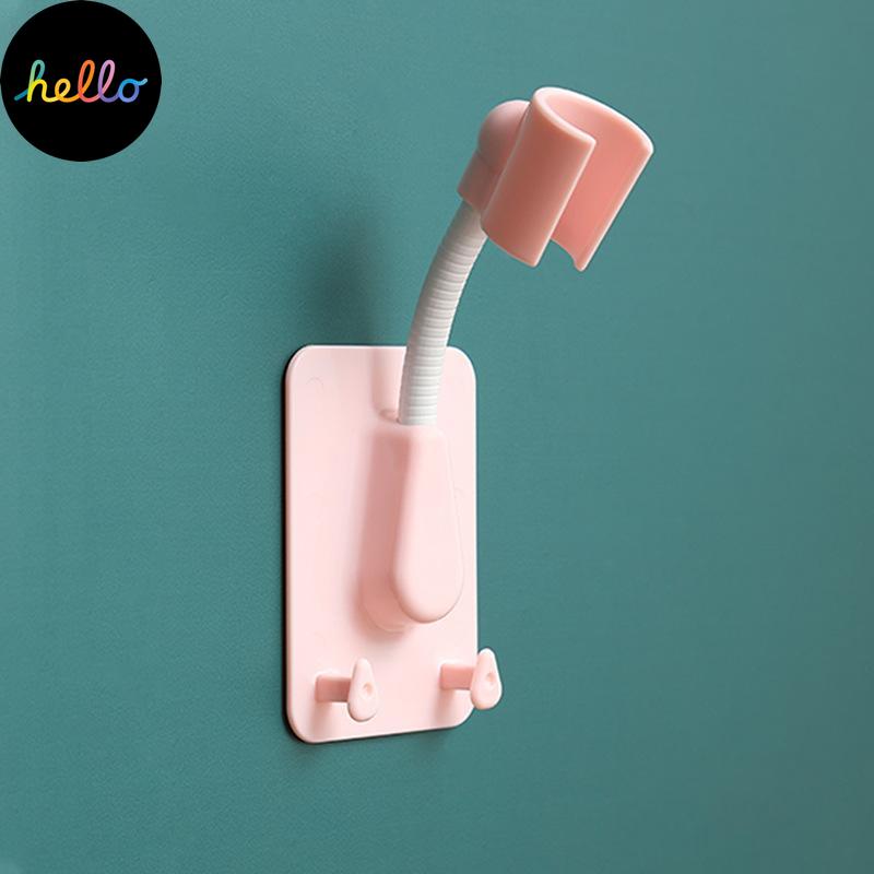 Universal Shower Head Holder Adjustable Self-Adhesive Showerhead Bracket With 2 Hooks