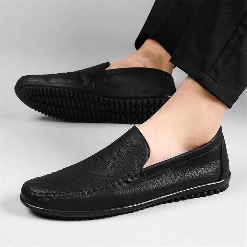 Genuine Leather Men Loafers fashion Luxury Brand Slip on British Business Casual Shoes Business Men Moccasins men Driving Shoes