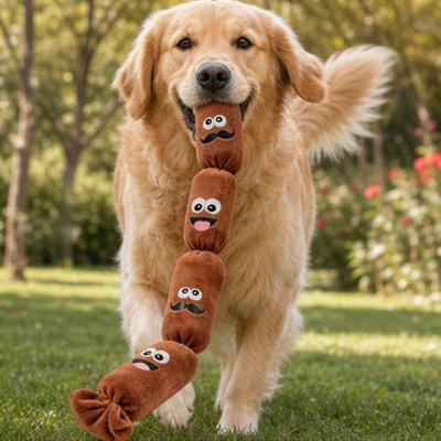 Simulation Sausage Plush Chew Toys with BB Sound Bite- Plush Chew Toy Creative Molar Toy Supplies for Puppies Teething