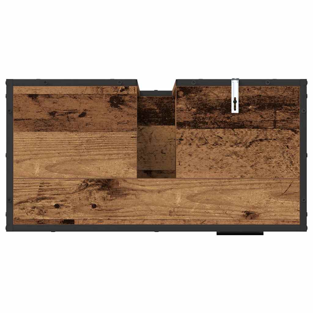Bathroom Furniture Set with Drawers 4 pcs Reclaimed Wood Effect Particleboard