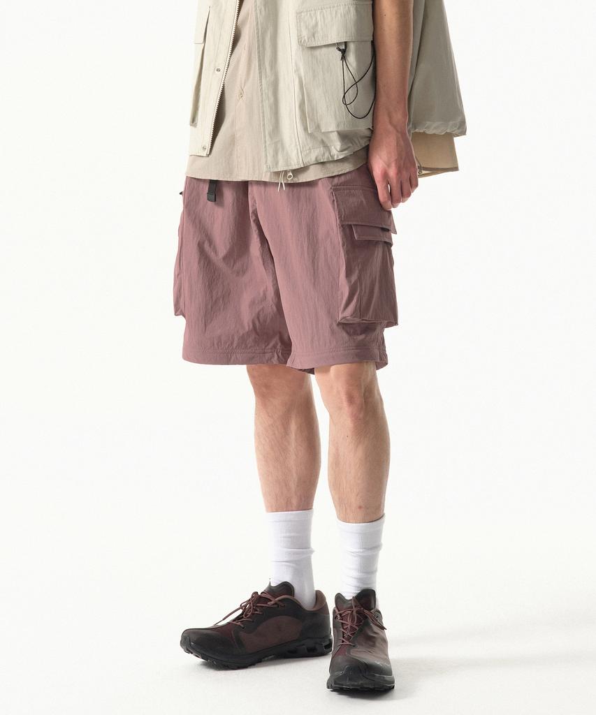 Musinsa Standard [City Leisure] Wide Belted Detachable Cargo Pants [Smoke Pink]