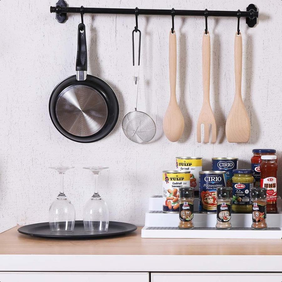 Spice Rack Organizer for Cabinet3Tier Rack Step Shelf for Pantry Countertop Non Skid and Waterproof Shelf For Spice Bottles Jar