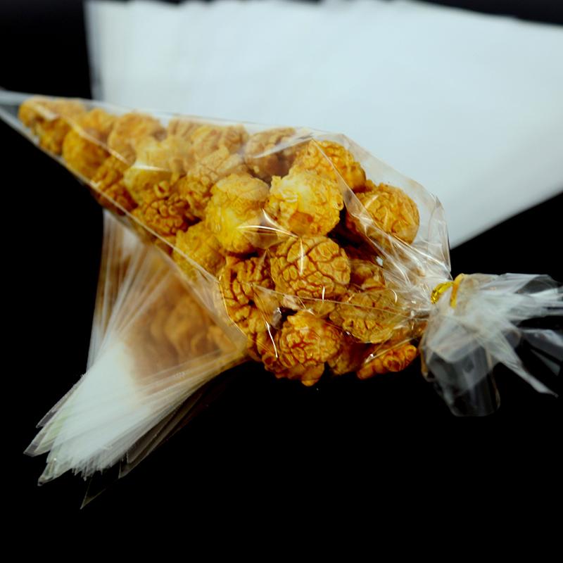 50pcs Clear Cellophane Candy Cone Cookie Biscuit Packaging Bag For DIY Wedding Birthday Party Favors Halloween Christmas Treats