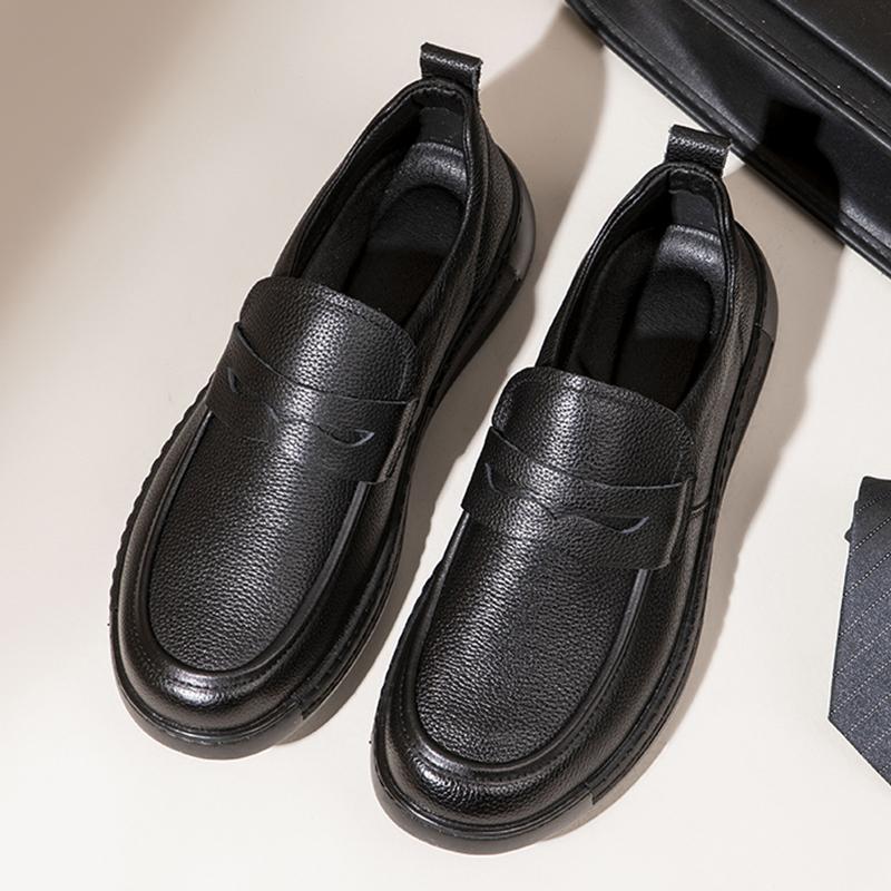 Fashion New Men Luxury Leather Genuine Leather Dress Shoes Fashion Soft Bottom Slip-on Loafers Comfy Casual Leather Business Fomal Shoes