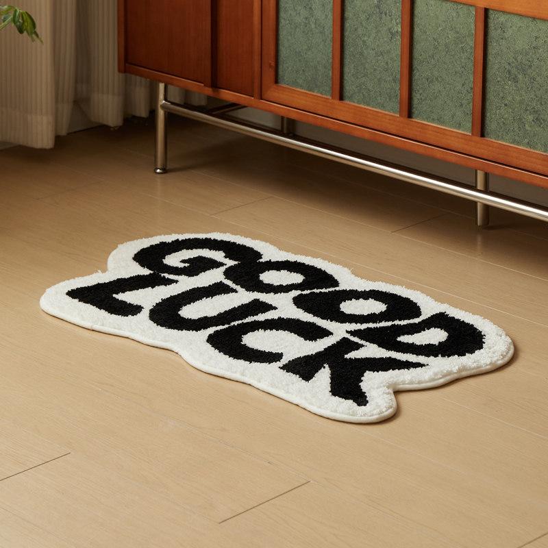 Special-shaped Letter Plush Rug Non Slip Soft Floor Mat For Bedroom Bedside Mirror Front Bathroom Home Decor