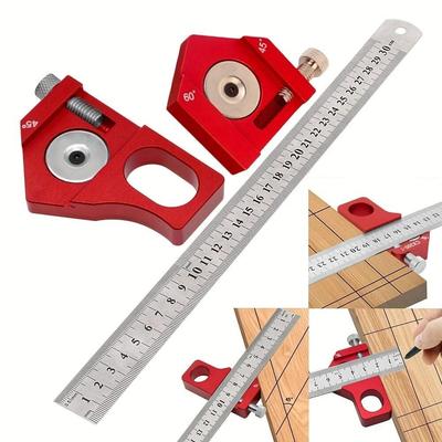 Limitador de Régua de Aço de 45/90 Graus Bloco de Posicionamento Portátil Ferramenta Fixa de Parada Bloco de Régua de Aço de Liga de Alumínio
