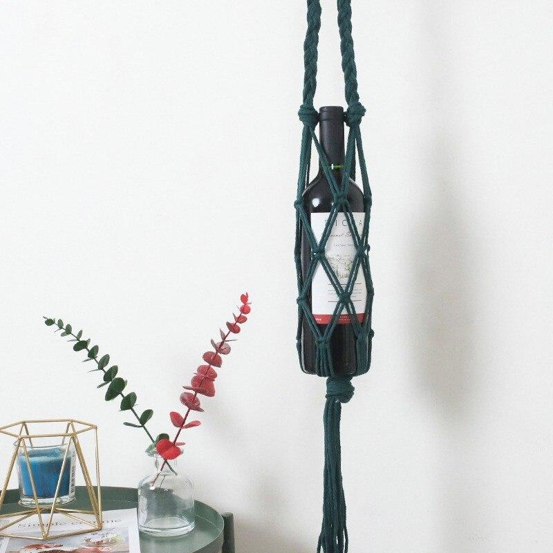 Macrame Wine Bottle Holder Boho Bottle Tote Bag Bohemian Style Decor for Hanging Bottles Interior Accent