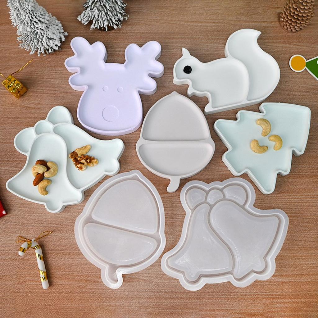 Fashionable Sturdy Silicone Resin Tray Mold Large Christmas Shape Craft Casting for Coasters Jewelry Storage Dishes