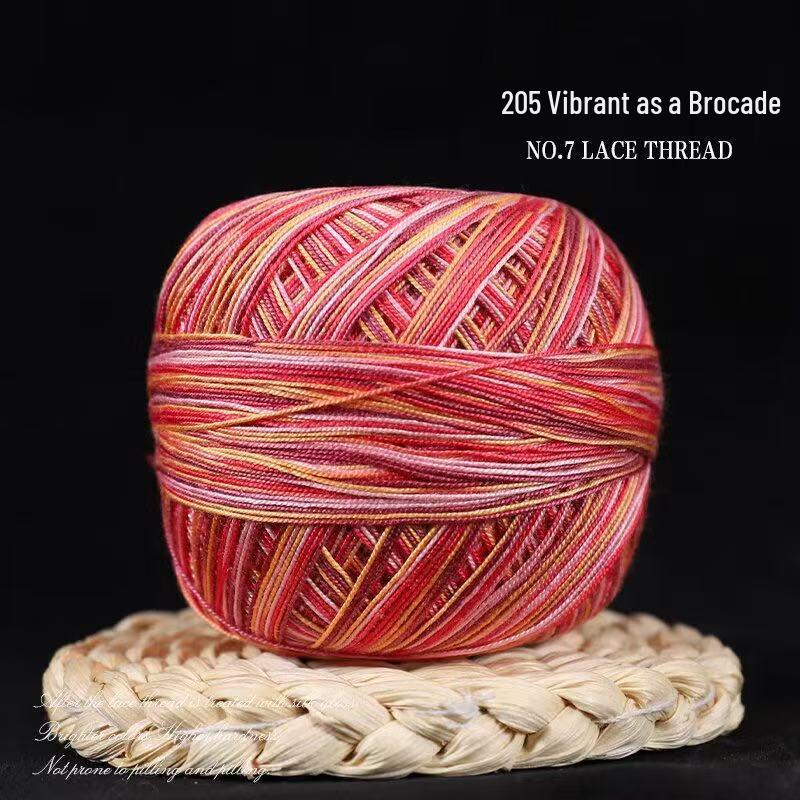 No. 7 Pure Cotton Silk Lace Yarn – Hand-Knitted, Strong Twist, Soft Half-Sleeve Crochet Yarn