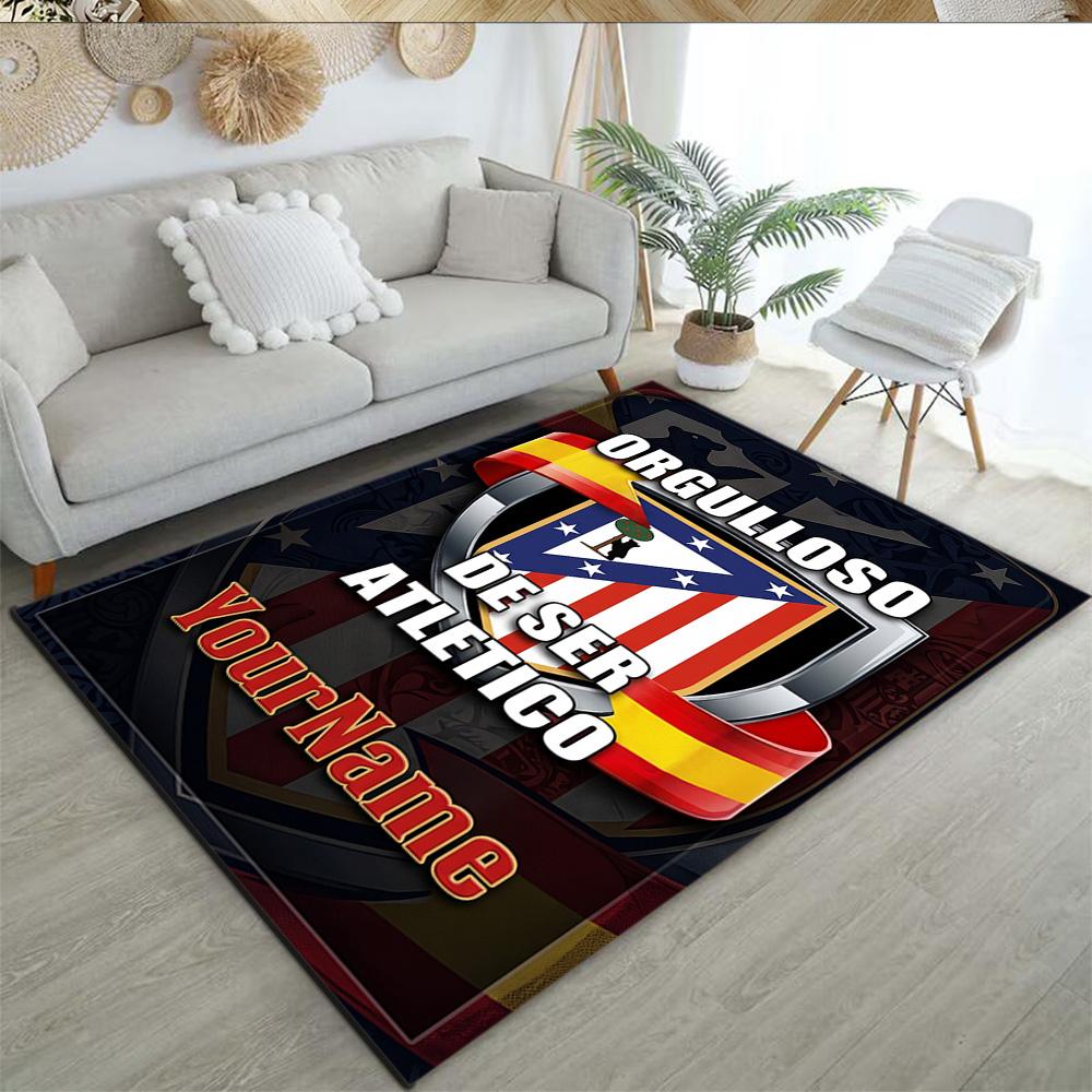 Atletico Madrid Customizable Name Floor Rug Office Rug Perfect for Outdoor Entryway Dormitory Decorate room Antislip Carpet Decorate Offices
