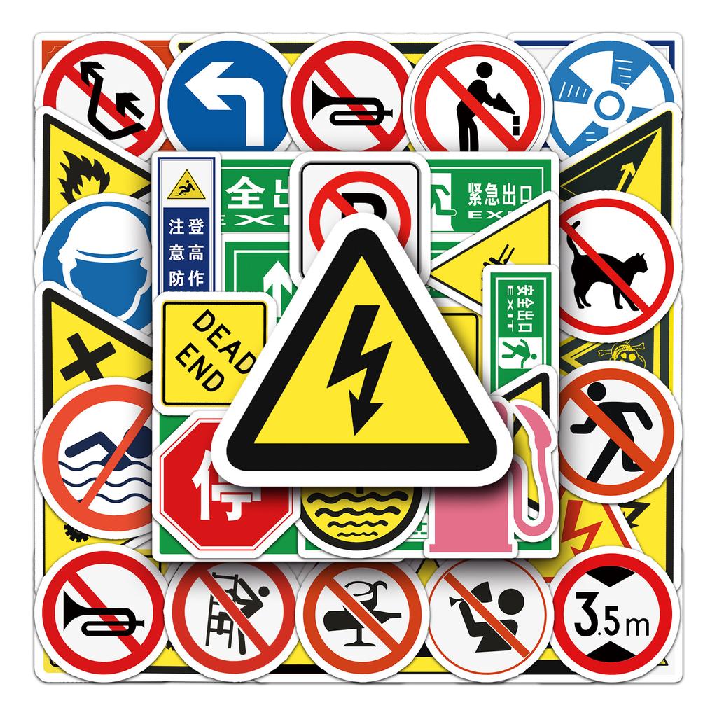50 Highway Sign Cartoon Luggage Suitcase Car Scooter Mobile Phone Waterproof Graffiti Stickers