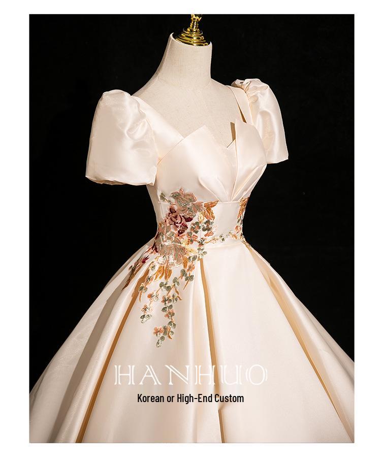 2025 Women's French Satin Evening Dress for Engagements, Toasts, & Events