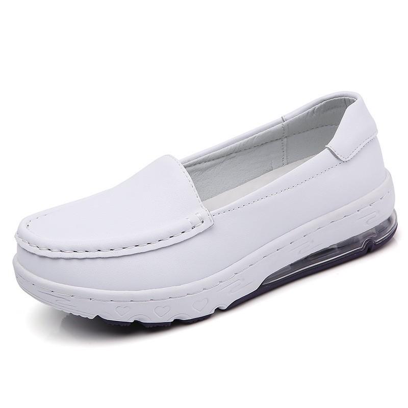 Nurse shoes soft-soled breathable work shoes women s soft-soled leather shoes little white shoes thick-soled air cushion medical shoes 34