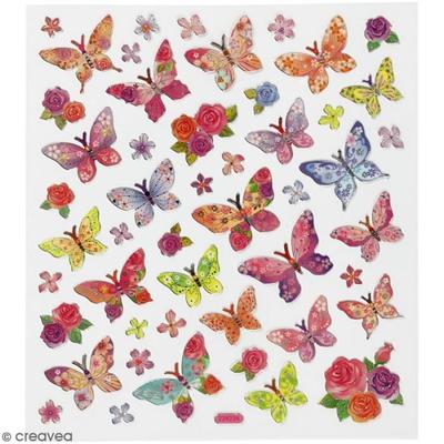 Stickers - Creotime - Butterflies - Purple - Children's - Classic