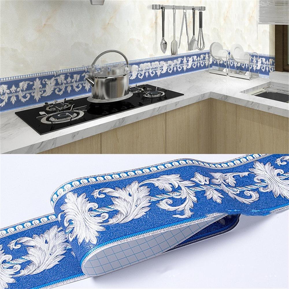 10CM PVC Waterproof Waist Line Wood Marble SelfAdhesive Skirting Line Wallpaper Living Room Decor Vinyl Border Wall Corner Stick