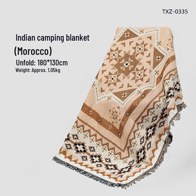 

Indian Style Outdoor Picnic Blanket - Moisture-Proof, Portable & Lightweight Mat for Camping and Spring Outings 180*130cm