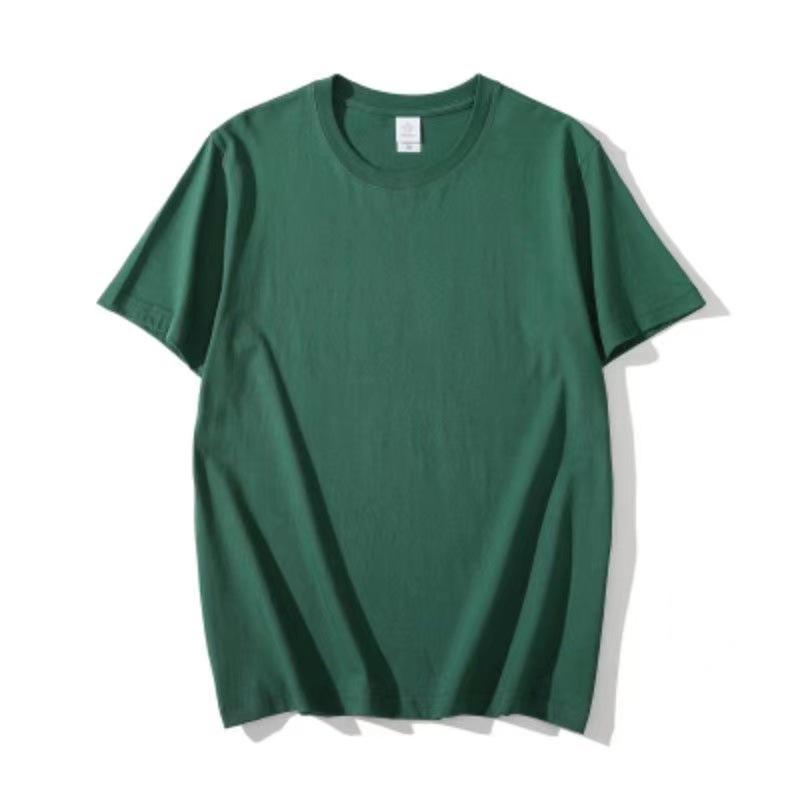 Men's and Women's Slim Fit Xinjiang Cotton T-Shirt: Short-Sleeved White or Black with Summer Logo Print