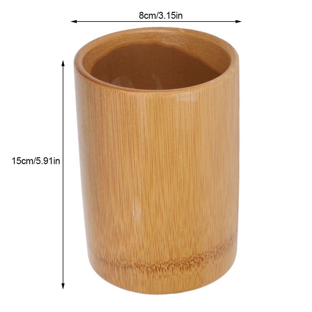 Cylinder Cylinder Bamboo Tool Holder Bathroom Toothbrush Cosmetic Brush Organizing