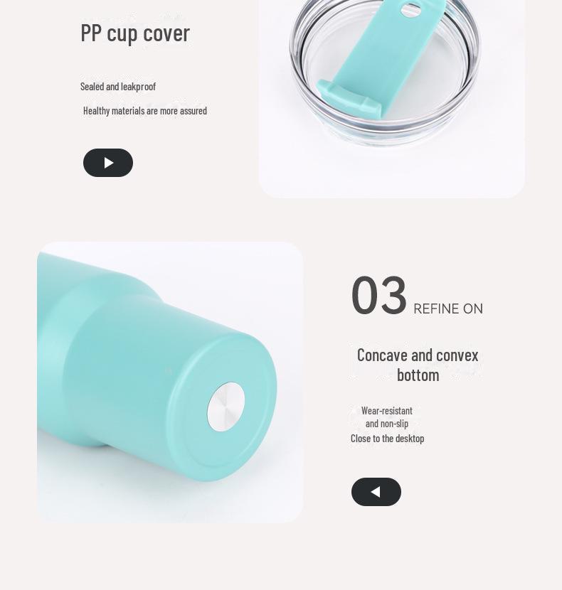 40oz Large Capacity 304 Stainless Steel Vacuum Flask with Handle and Straw