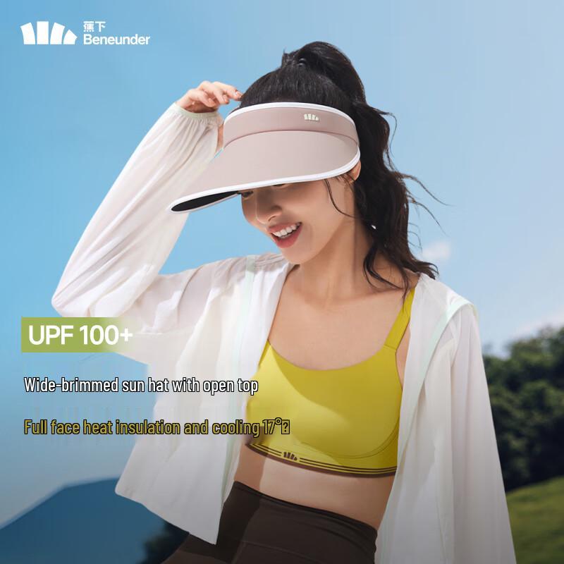 Beneunder Black Gel Topless UV Protection Sun Visor Hat for Women