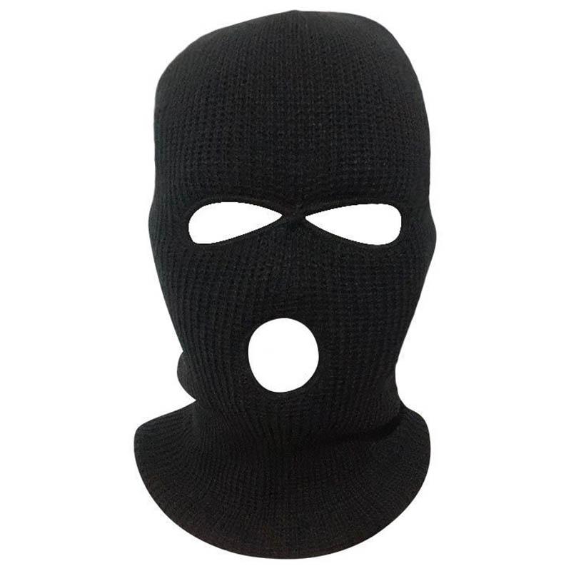 Outdoor Warm and Windproof Face Mask Knitted Three-hole Cycling Ski Winter Headgear Men