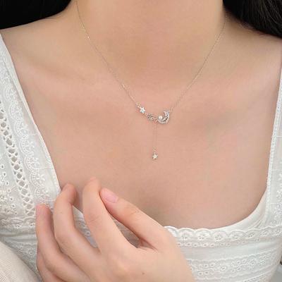 Starry Moon Necklace Small, Fresh, Cute, Elegant, and Elegant Gift for Best Friend: Collar Chain