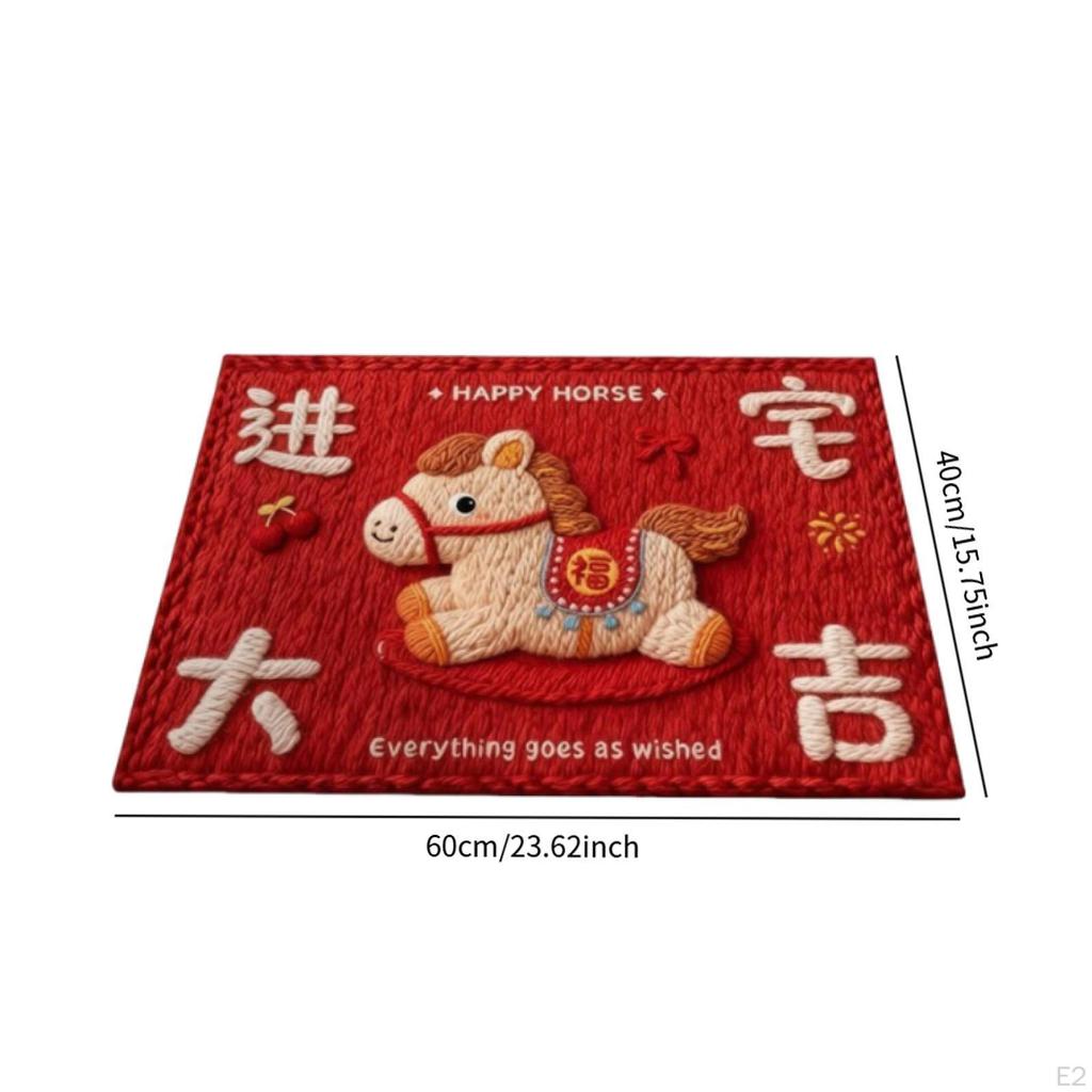 Doormat Chinese Year Decoration Indoor Outdoor Placemat Spring Festival Decor for